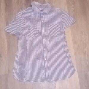 Tommy hilfiger blue and  white striped kids extra small dress shirt